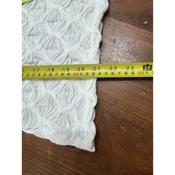 Maeve By ANTHROPOLOGIE Mock Neck Textured Semi Sheer Top Sz L Minimalist - Picture 13 of 16